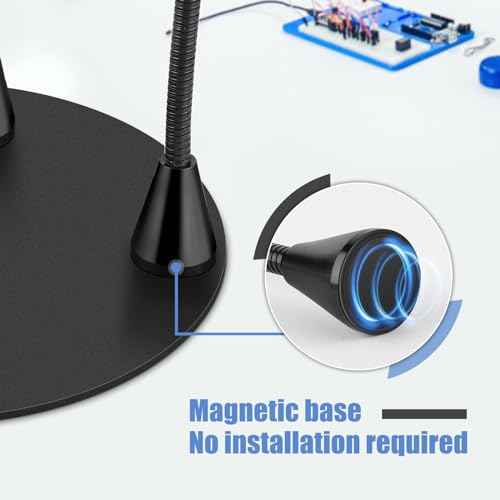 Magnetic Helping Hands Soldering Station with 10X Magnifying Glass with light, PCB Holder 4 Flexible Arms Magnifier and Third Hand Tool for Electronic Repair Soldering Jewelry Craft