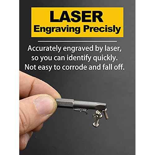 Rocaris 6 pcs 1/4 Inch Hex Shank Long Magnetic Square Head Screwdriver Bits Set Power Tools SQ1, SQ2, SQ2.7, SQ3, SQ4, SQ5 For Poket Hole Jig- 2 inch Length