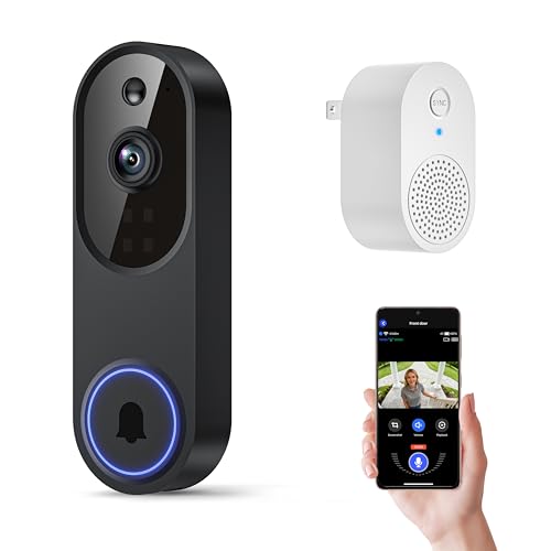 Orbitell 1080p Wi-Fi Video Doorbell Camera with Two-Way Audio Night Vision