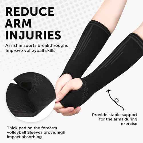 ROOCHKD Volleyball Arm Sleeves Passing Forearm Sleeves Compression Arm Guard Sports Training Arm Protector for Kids & Adult