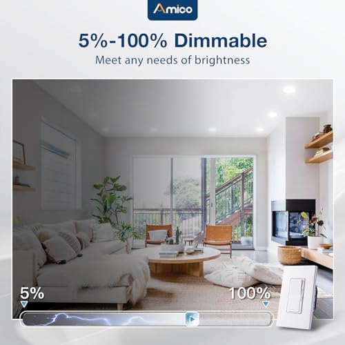 Amico Recessed Lighting 6 Inch Flat LED Can Lights White 12-Pack, 5 CCT