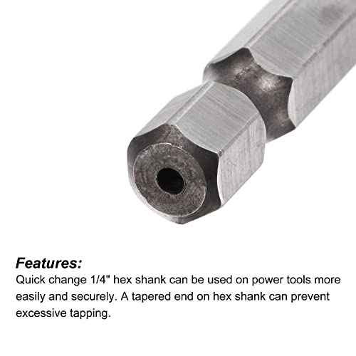 uxcell Combination Drill and Tap Bit, 1/4" Hex Shank M8 x 1.25 Metric Titanium Coated High Speed Steel 4341 Spiral Flute Drilling Tapping Tool 2pcs
