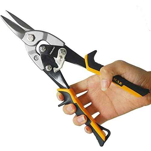 Aviation Snips 10-inch Straight Cut,Chrome Vanadium Steel,Comfortable Grip,Suitable For Electrician Maintenance, Aluminum Cutting, Metal Cutter Tools