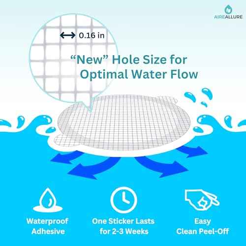 25 Pack, Disposable Shower Drain Hair Catcher Mesh Stickers