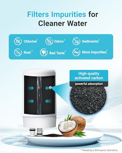 AQUA CREST 7027W Faucet Water Filter Replacement Pack - White, 2 Filters