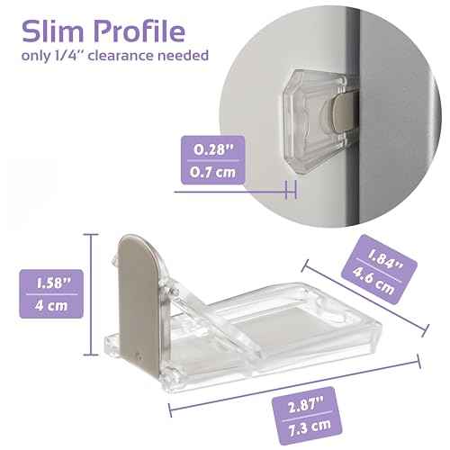 Child Proof Locks for Sliding Doors, Glass Windows, Closets & Cabinets (2 Pack) - Adhesive Baby Safety Keyless Sliding Door Stopper (Transparent)