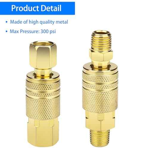 8 Pack Air Hose Fittings 1/4-Inch NPT Quick Connect Air Compressor Fittings, Universal Air Coupler and Industrial Plug Kit (8)