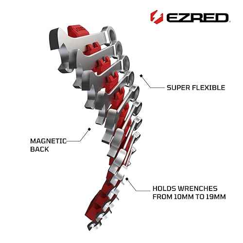 EZ RED Magnetic Flexible 12 Slot Wrench Rack Holder Non-Marring Slim Design Storage Organization
