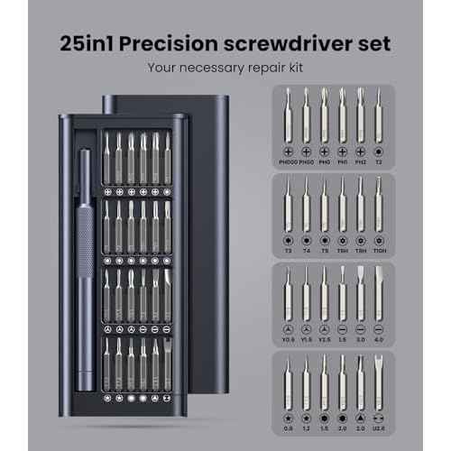 AXTH 25-in-1 Small Precision Screwdriver Set, Professional Magnetic Mini Repair Tool Kit for Phone, Computer, Watch, Laptop, Macbook, Ring Doorbell, Eyeglass, Electronic, [Bearing Steel] Screw Driver