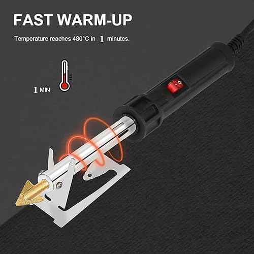 220W Plastic Welder, 1200PCS Staples 40PCS Rods Plastic Welding Kit, 5 in 1 Welding Tips Tape Sandpaper Wire Mesh Stand Metal Brush Screwdriver Plastic Welder Kit Bumper Repair Kit (Red)