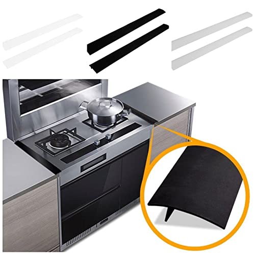 REEDTOCK 21-Inch Black Flexible Silicone Stove Gap Cover Pack of 2
