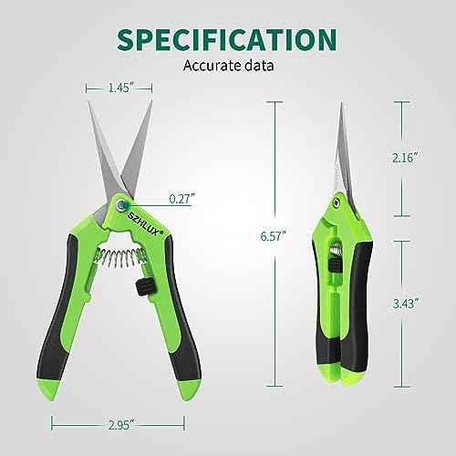 SZHLUX 1-Pack Pruning Shears, 6.5'' Gardening Hand Pruner, Professional Pruning Scissors with Straight Stainless Steel Precision Blades