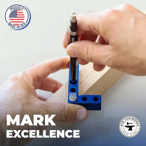 DFM Tool Works Small Square & Center Finder (Blue) – 0.34