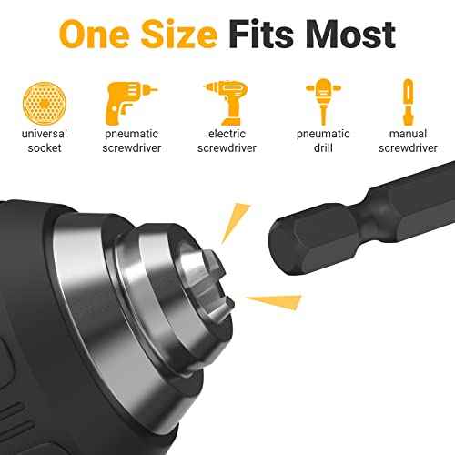 Impact Socket Adapter Set for Drill - Tools for Men Gadgets 1/4" 3/8" 1/2" Impact Grade Driver Bit Set Extension Bit with Holder Ratchet Wrench Nut Hex Drive Adapter Hand Power Accessories Cool Stuff