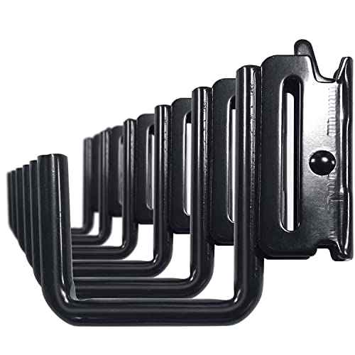 12PCS E Track J Hooks Heavy Duty E Track X Track Steel Hanger, Spring Fitting E Track Accessories for Enclosed Trailer, Cargo Van,Semi-Trucks Trailer,Black