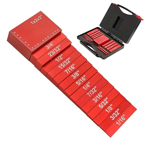 HFS Setup Blocks Height Gauge Set 15pcs Aluminum for Table Saw – Inch