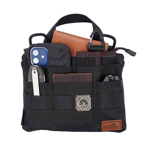 VIPERADE VE5 Slim EDC Pouch with 7 Pockets, Mens Pocket Organizer Multitool Pouch, Mini Crossbody Messenger Bag (No Strap)