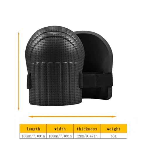 Gardening Knee Pads for Women and Men - Lightweight Waterproof Foam Knee Pads, and Easy Fit for Gardening with Adjustable Hook'n'Loop Straps - Perfect Womens for Work (black)