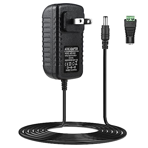 LightingWill 12V 2A Power Supply - 24W AC to DC Transformer for LED & Security Devices, Variation 12V2A 24W-1P