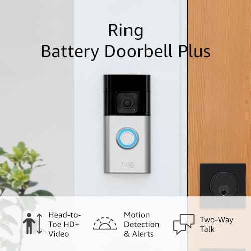 Ring Battery Doorbell Plus | Head-to-Toe HD+ Video, motion detection & alerts, and Two-Way Talk
