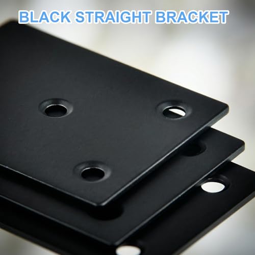 8-Pack Metal Flat Brackets for Wood Furniture Repair - 40x80mm with Screws