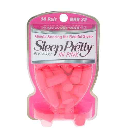 HEAROS Sleep Pretty in Pink Ear Plugs For Sleeping, 14 Pair (Pack of 1)