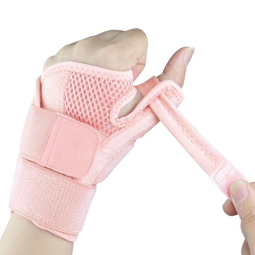 Thumb Brace, Thumb Spica Splint for Right Hand or Left Hand for Arthritis Pain & Support, Trigger Thumb Splint and Stabilizer for Carpal Tunnel Pain Relief, Tendonitis, Sprain, Pink