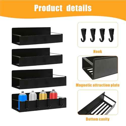 4 Pcs Magnetic Aerosol Spray Can Holder, Steel Magnet Spray Toolbox Bottle Holder Rack Mechanic Paint Can Organizer Tool Box Storage Rack for Garage Home Workspace