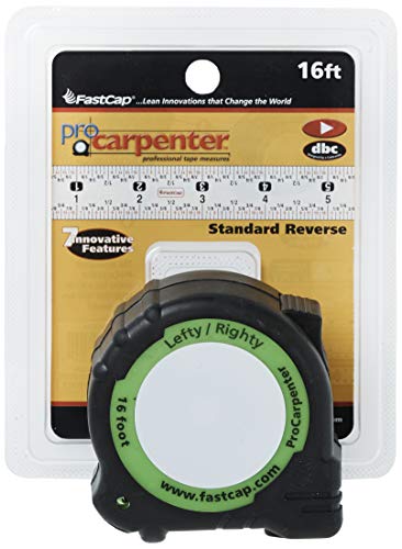 FastCap ProCarpenter Reverse Measuring Tape 4.9m / 16ft with Pencil Sharpener & Notepad