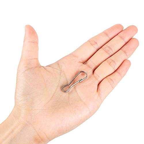 80 Pack Stainless Steel Spring Hooks 1.26 Inch Rust-Proof Lanyard Clips for Keychains, ID Cards, DIY