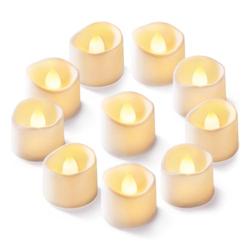 Homemory Flickering Flameless LED Tea Lights - Warm White, Pack of 24, Battery Operated, 200+ Hours, Safe for Weddings & Holidays
