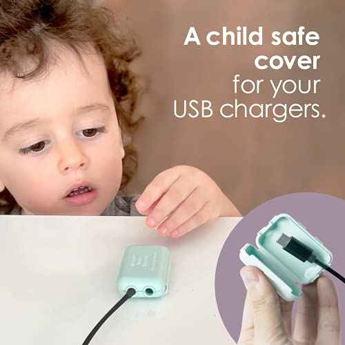Geddy¢¥s Mom Watch Your Mouth USB Charger Protector Award-Winning Baby Proof Cord Protector| BPA & Phthalate-Free Charger Protector | Electrical Safety Baby Products (3-Pack, White)