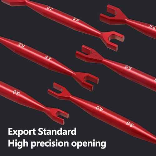 3pcs Aluminum Alloy Wrench 3-4mm 4.5-5mm 5.5-7mm Double End Universal Spanner Open End Small Wrench Set Repair Tool For Rc Crawler Car HSP Traxxas Axial SCX10 Truck (Red)