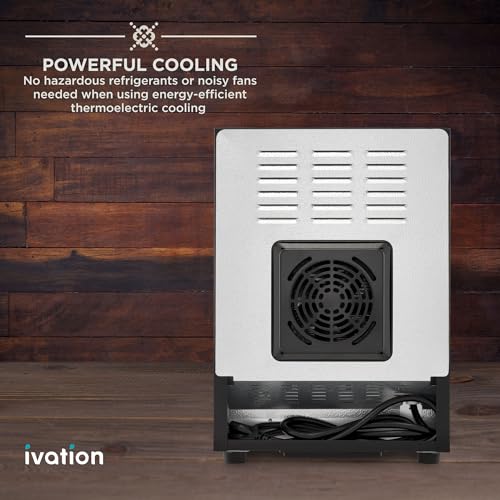 Ivation 6 Bottle Black Thermoelectric Wine Cooler & Chiller with Digital Temp