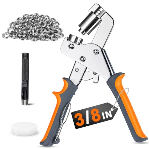 3/8 Inch (10mm) Grommet Tool Kit with 500 Stainless Steel Eyelets & Washer Set