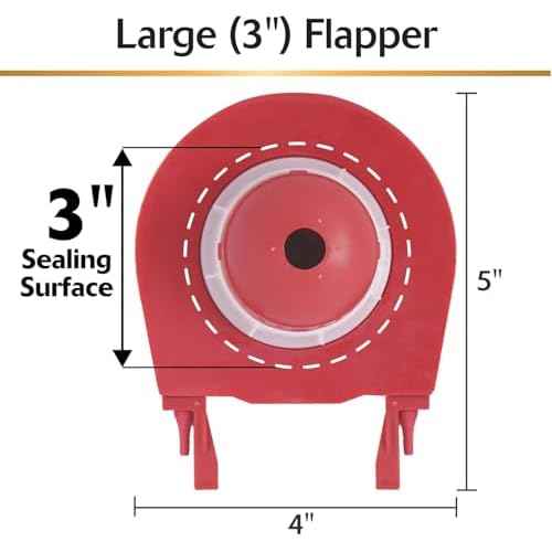 Korky 3060BP Universal Toilet Flapper Replaces Most Large 3-Inch Flappers - Long Lasting Rubber - Easy to Install - Made in USA, Red