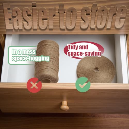 PerkHomy Natural Jute Garden Twine 400 Feet Brown 2mm Support Tie for Gardening & Crafts