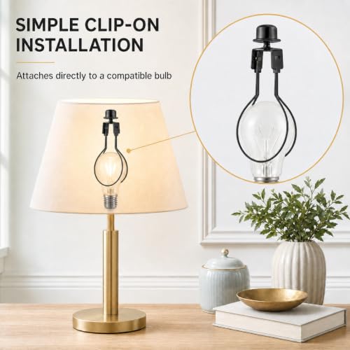 Creative Hobbies Black Lamp Shade Light Bulb Clip Adapter - Easy Fit