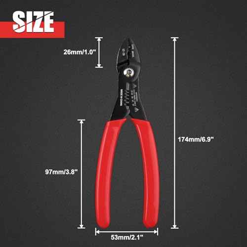 4 in 1 Wire Crimper Stripper 7 Inches Compact Wire Stripper Multi Purpose Electricians Pliers Professional Electrical Cable Stripping Crimping Tool 12-20 AWG Wire for Household Industrial