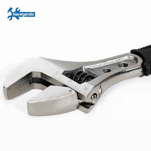 Navegando 6-Inch Adjustable Wrench, Adjustable Spanner for Tight Spaces, High Carbon Steel with Non-Slip Grip, Fits 6-22mm Nuts/Bolts, Perfect for Plumbing & Automotive Repair