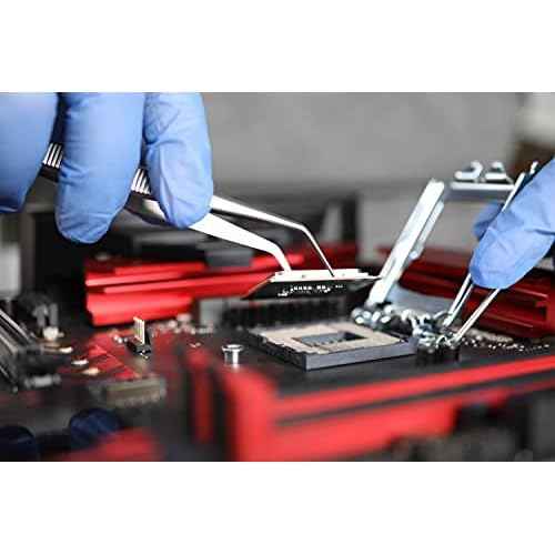 SMI 16cm Precision Tweezers Curved Professional Tweezers Industrial Hobby Tweezers Stainless Steel DIY Serrated Tip