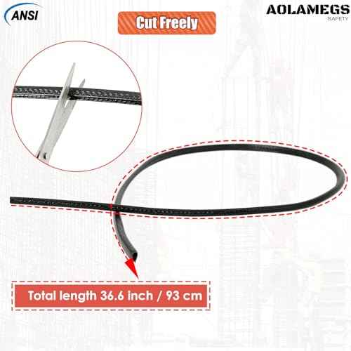 Full Brim Hard Hat Guard, Hard Hat Accessories, Strengthen Helmet Protection, 1PCS Length 36.6in, Black (Hard Hat Not Including£©