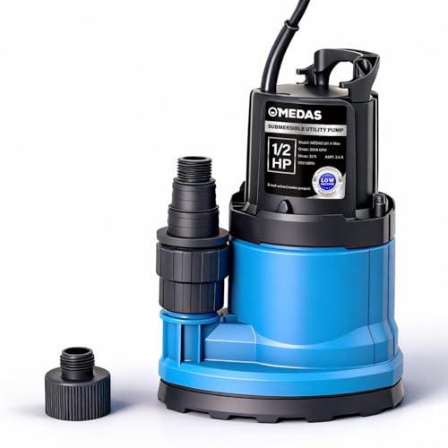 MEDAS 1/2 HP Portable Sump Pump for Pool, Pond, Basement Water Removal