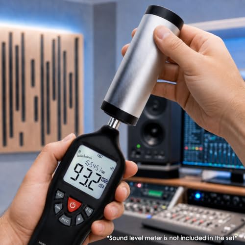 TEKCOPLUS Sound Calibrator - 94dB / 114dB Output, 1" & 1/2" Mic Compatible