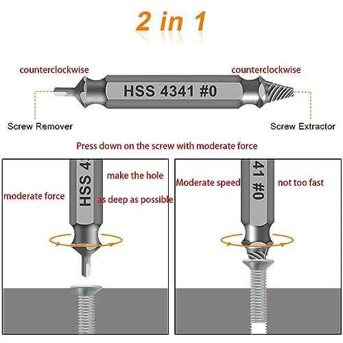 Gifts for Men,Damaged Screw Extractor Set-Christmas Stocking Stuffers for Men Adults Him,Mens Gifts for Dad,Husband,Stripped Screws Nuts & Bolts Drill Bit Tools for Easy Removal of Rusty Broken Screw