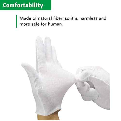 12 Pairs White Cotton Gloves 7.5" Medium Size,CST, film, coins, CD/DVD, Handling Gloves