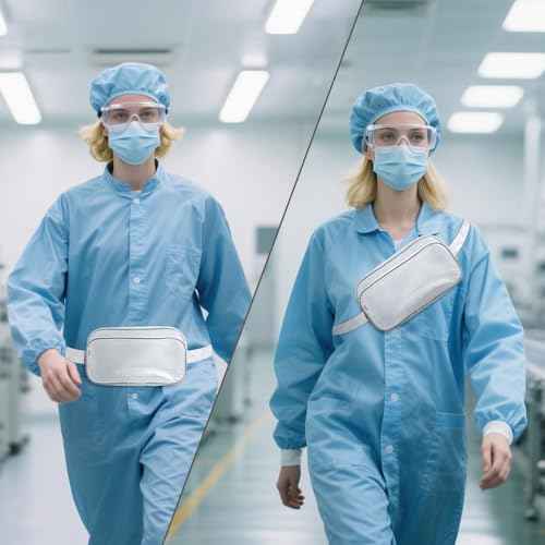 10.6 Inch Fanny Pack Tool Bag -Transparent & Anti-static Cleanroom Waist Pack Belt Bag for Work and Travel