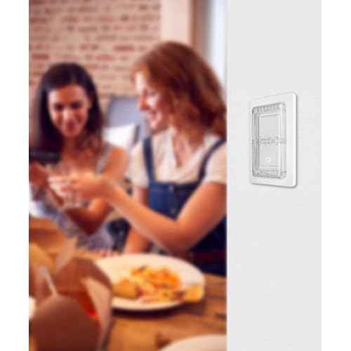 Light Switch Guard for Screwless Wall Plate, ILIVABLE Child Proof Self-Adhesive Rocker Switches Cover Prevents Kids or Accidental Turned On/Off Switch While Allowing Access (Clear, 1 Pack)