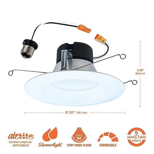 HALO 5 Pack 6 Inch LED Recessed Can Light Trim, Dimmable, 5 CCT, 750lm - Standard Version