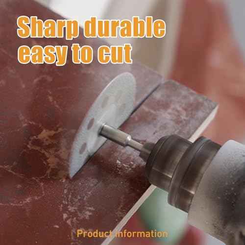 20 pcs 545 Diamond Cutting Wheel Cut Off Discs Coated (22mm) for Dremel Rotary Tool with 402 Mandrel (3mm) 4pcs and Screwdriver for Rotary Tool Accessories